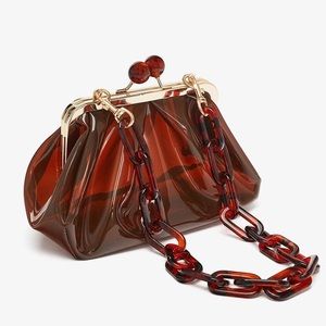 ZARA Vinyl crossbody bag brown amber, 2018 emrata